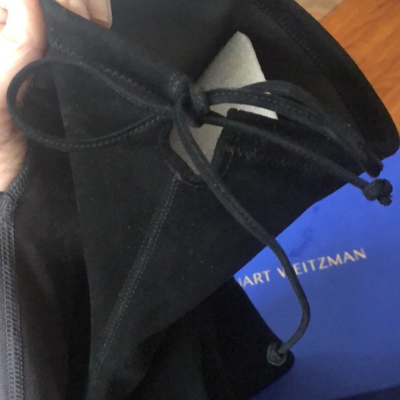 NIB Stuart Weitzman Irena Black Suede 11.5 lacetop over the knee boots round toe - Picture 10 of 11